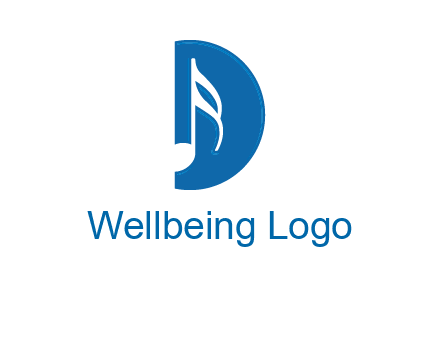 Music key inside letter d logo