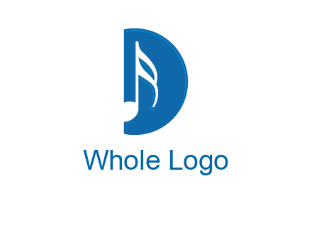 Music key inside letter d logo