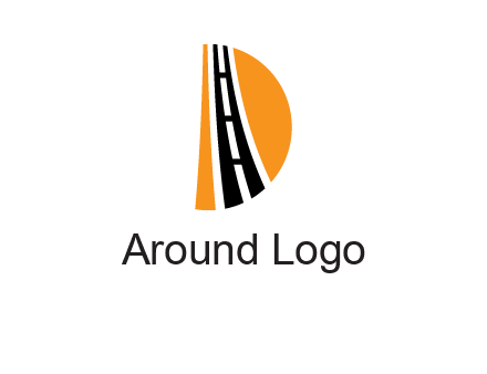 road inside the letter d logo