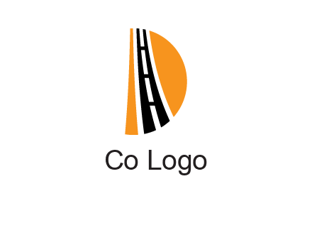road inside the letter d logo