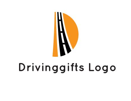 road inside the letter d logo