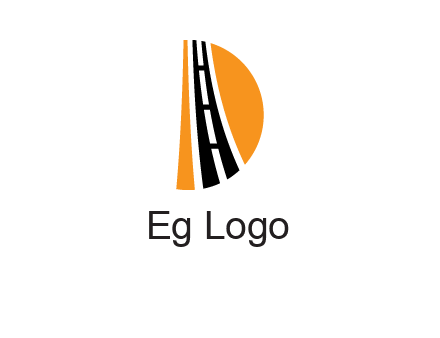 road inside the letter d logo