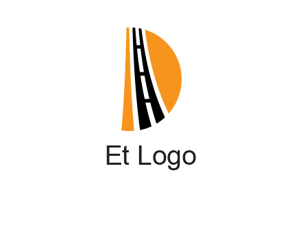 road inside the letter d logo