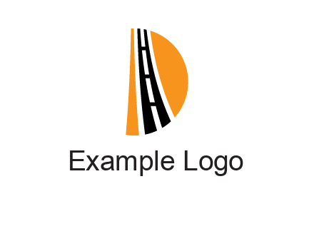 road inside the letter d logo