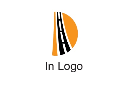 road inside the letter d logo