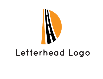road inside the letter d logo