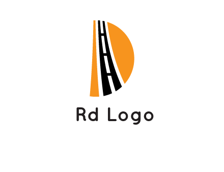 road inside the letter d logo