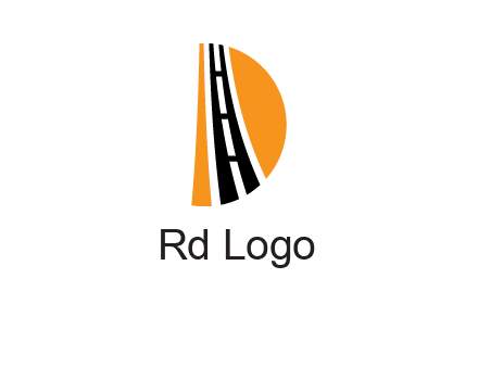 road inside the letter d logo