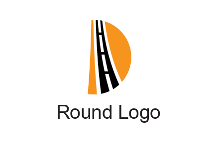 road inside the letter d logo