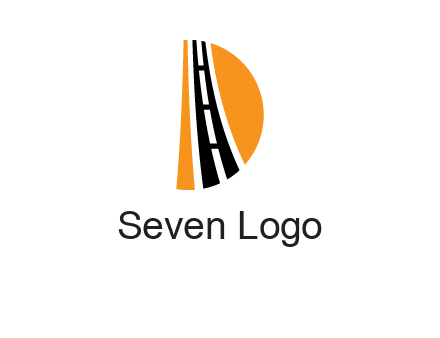 road inside the letter d logo