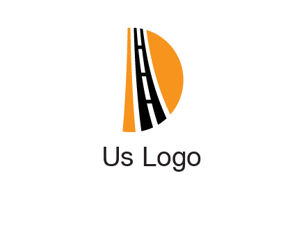 road inside the letter d logo