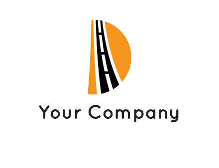 road inside the letter d logo