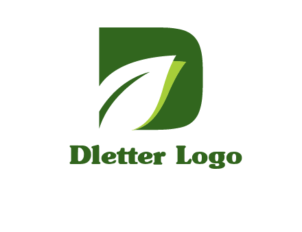 Leaf inside letter d logo