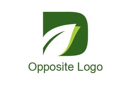 Leaf inside letter d logo