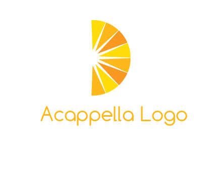 half abstract sun is forming shape of letter D logo