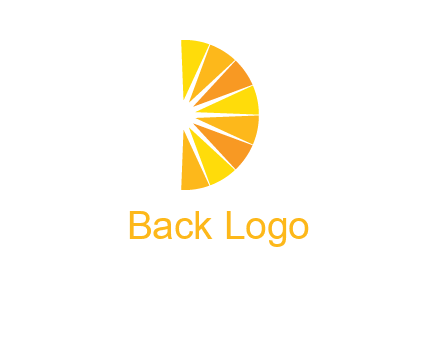 half abstract sun is forming shape of letter D logo