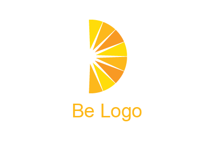 half abstract sun is forming shape of letter D logo
