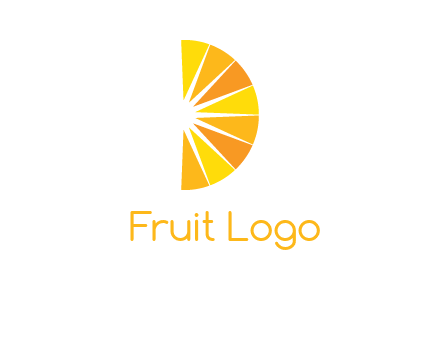 half abstract sun is forming shape of letter D logo