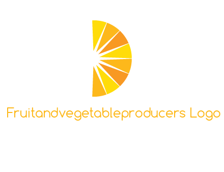half abstract sun is forming shape of letter D logo