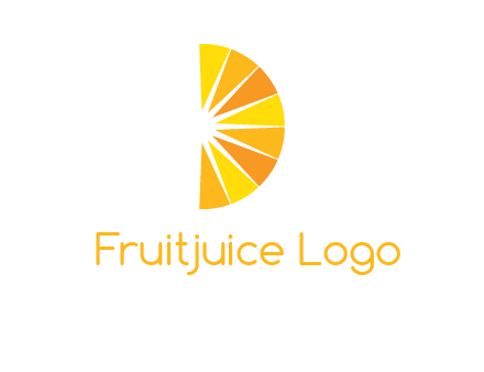 half abstract sun is forming shape of letter D logo