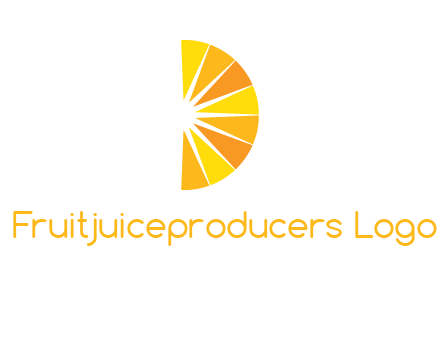 half abstract sun is forming shape of letter D logo