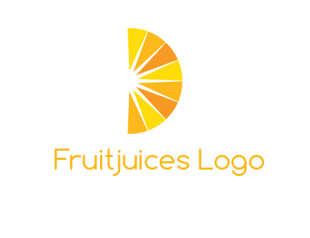 half abstract sun is forming shape of letter D logo