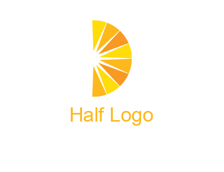 half abstract sun is forming shape of letter D logo