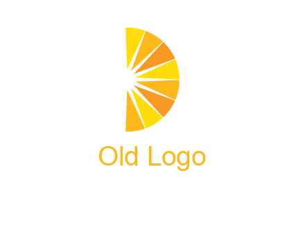 half abstract sun is forming shape of letter D logo