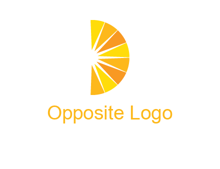 half abstract sun is forming shape of letter D logo