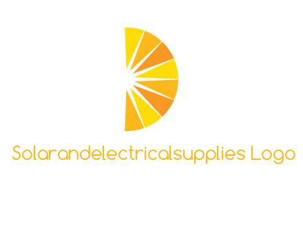 half abstract sun is forming shape of letter D logo