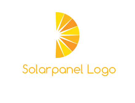half abstract sun is forming shape of letter D logo