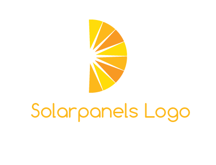 half abstract sun is forming shape of letter D logo