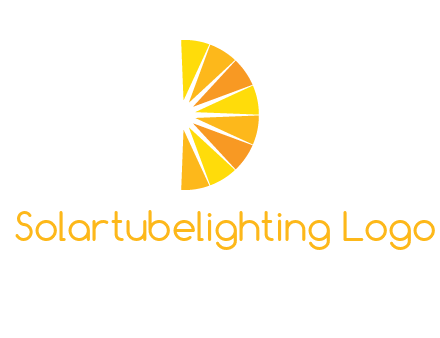 half abstract sun is forming shape of letter D logo