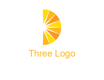 half abstract sun is forming shape of letter D logo
