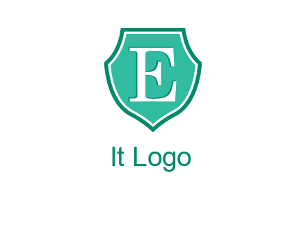 letter e inside the shield logo