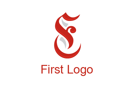 abstract swooshes forming letter F and letter E