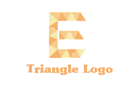 triangles forming letter e with stars logo