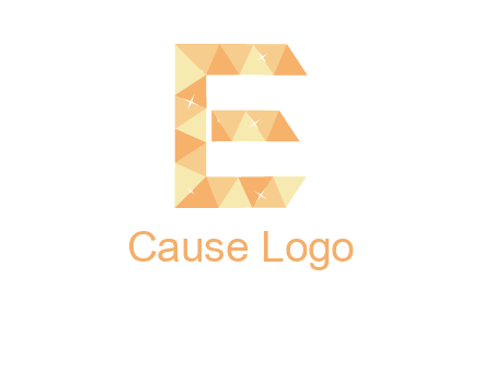 triangles forming letter e with stars logo
