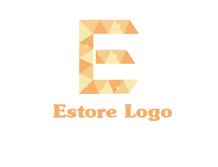 triangles forming letter e with stars logo