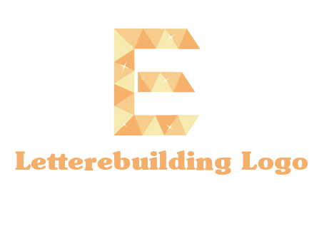 triangles forming letter e with stars logo