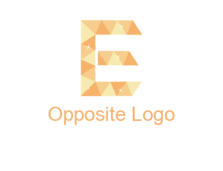 triangles forming letter e with stars logo