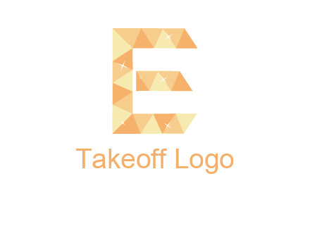 triangles forming letter e with stars logo