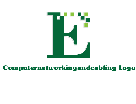 letter e incorporated with technology pixels logo