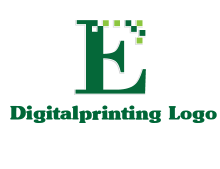 letter e incorporated with technology pixels logo