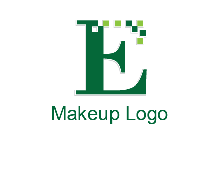letter e incorporated with technology pixels logo