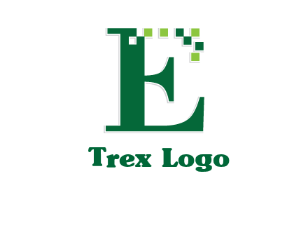 letter e incorporated with technology pixels logo