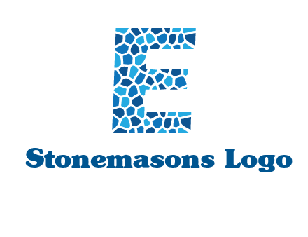 rock stones forming letter e logo