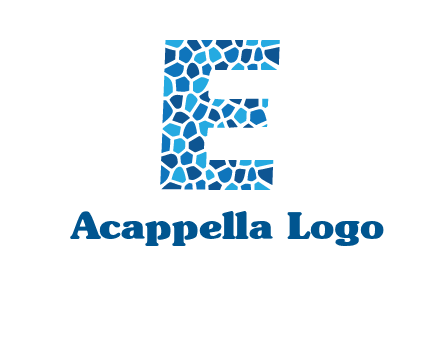 rock stones forming letter e logo