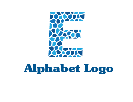 rock stones forming letter e logo