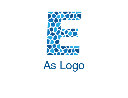 rock stones forming letter e logo